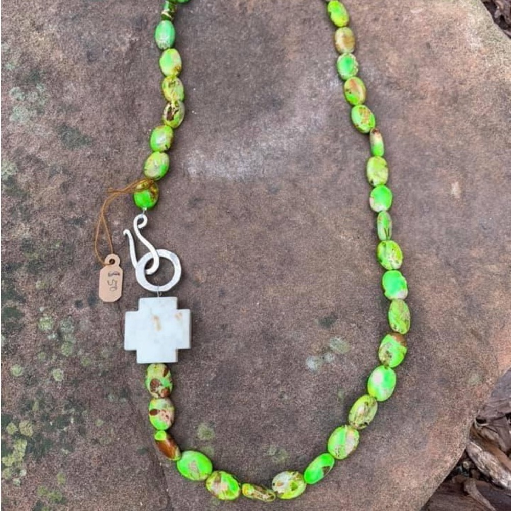 Beautiful handcrafted natural stone necklace